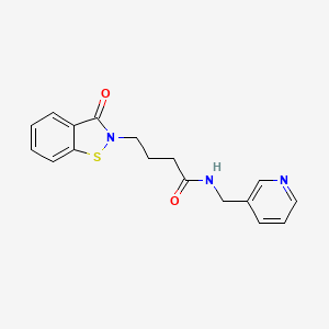 4-(3-oxo-1,2-benzothiazol-2(3H)-yl)-N-(pyridin-3-ylmethyl)butanamide