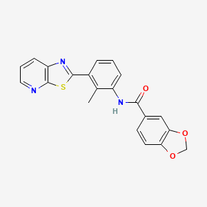 N-(2-methyl-3-(thiazolo[5,4-b]pyridin-2-yl)phenyl)benzo[d][1,3]dioxole-5-carboxamide