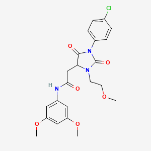 2-[1-(4-chlorophenyl)-3-(2-methoxyethyl)-2,5-dioxoimidazolidin-4-yl]-N-(3,5-dimethoxyphenyl)acetamide