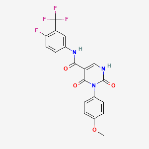 N-[4-fluoro-3-(trifluoromethyl)phenyl]-3-(4-methoxyphenyl)-2,4-dioxo-1,2,3,4-tetrahydropyrimidine-5-carboxamide