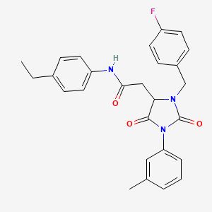 N-(4-ethylphenyl)-2-[3-(4-fluorobenzyl)-1-(3-methylphenyl)-2,5-dioxoimidazolidin-4-yl]acetamide