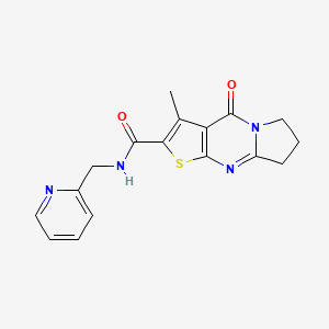 molecular formula C17H16N4O2S B14977057 3-methyl-4-oxo-N-(pyridin-2-ylmethyl)-4,6,7,8-tetrahydropyrrolo[1,2-a]thieno[2,3-d]pyrimidine-2-carboxamide 