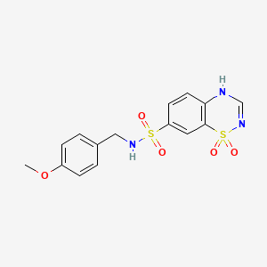 molecular formula C15H15N3O5S2 B14977066 N-(4-methoxybenzyl)-2H-1,2,4-benzothiadiazine-7-sulfonamide 1,1-dioxide 