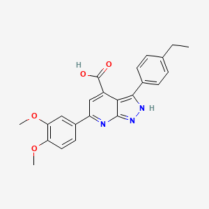 6-(3,4-dimethoxyphenyl)-3-(4-ethylphenyl)-1H-pyrazolo[3,4-b]pyridine-4-carboxylic acid