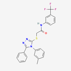 2-{[4-(3-methylphenyl)-5-phenyl-4H-1,2,4-triazol-3-yl]sulfanyl}-N-[3-(trifluoromethyl)phenyl]acetamide