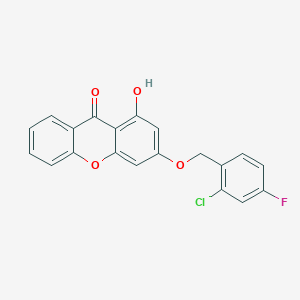 molecular formula C20H12ClFO4 B14977089 3-[(2-chloro-4-fluorobenzyl)oxy]-1-hydroxy-9H-xanthen-9-one 