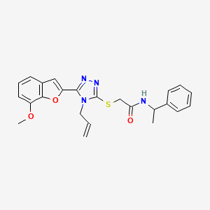 2-{[5-(7-methoxy-1-benzofuran-2-yl)-4-(prop-2-en-1-yl)-4H-1,2,4-triazol-3-yl]sulfanyl}-N-(1-phenylethyl)acetamide