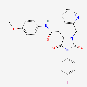 2-[1-(4-fluorophenyl)-2,5-dioxo-3-(pyridin-2-ylmethyl)imidazolidin-4-yl]-N-(4-methoxyphenyl)acetamide