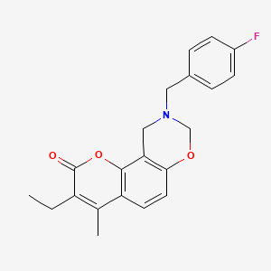 3-ethyl-9-(4-fluorobenzyl)-4-methyl-9,10-dihydro-2H,8H-chromeno[8,7-e][1,3]oxazin-2-one