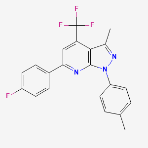 6-(4-fluorophenyl)-3-methyl-1-(4-methylphenyl)-4-(trifluoromethyl)-1H-pyrazolo[3,4-b]pyridine