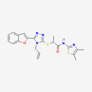 2-{[5-(1-benzofuran-2-yl)-4-(prop-2-en-1-yl)-4H-1,2,4-triazol-3-yl]sulfanyl}-N-(4,5-dimethyl-1,3-thiazol-2-yl)propanamide