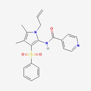 molecular formula C21H21N3O3S B14977160 N-[4,5-dimethyl-3-(phenylsulfonyl)-1-(prop-2-en-1-yl)-1H-pyrrol-2-yl]pyridine-4-carboxamide 