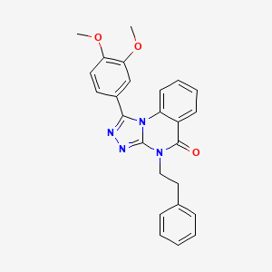 molecular formula C25H22N4O3 B14977180 1-(3,4-dimethoxyphenyl)-4-phenethyl-[1,2,4]triazolo[4,3-a]quinazolin-5(4H)-one 