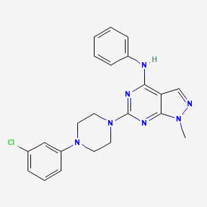 6-[4-(3-chlorophenyl)piperazin-1-yl]-1-methyl-N-phenyl-1H-pyrazolo[3,4-d]pyrimidin-4-amine