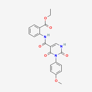 Ethyl 2-(3-(4-methoxyphenyl)-2,4-dioxo-1,2,3,4-tetrahydropyrimidine-5-carboxamido)benzoate