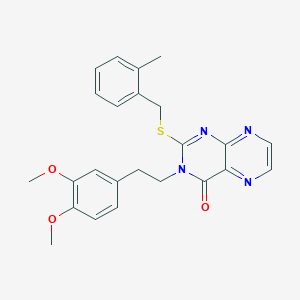 3-[2-(3,4-Dimethoxyphenyl)ethyl]-2-{[(2-methylphenyl)methyl]sulfanyl}-3,4-dihydropteridin-4-one