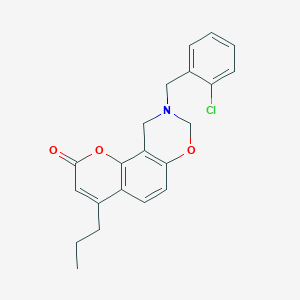 9-(2-chlorobenzyl)-4-propyl-9,10-dihydro-2H,8H-chromeno[8,7-e][1,3]oxazin-2-one