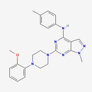 molecular formula C24H27N7O B14977244 6-[4-(2-methoxyphenyl)piperazin-1-yl]-1-methyl-N-(4-methylphenyl)-1H-pyrazolo[3,4-d]pyrimidin-4-amine 