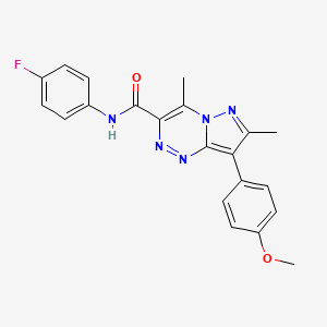 molecular formula C21H18FN5O2 B14977282 N-(4-fluorophenyl)-8-(4-methoxyphenyl)-4,7-dimethylpyrazolo[5,1-c][1,2,4]triazine-3-carboxamide 