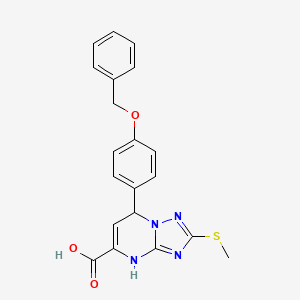 molecular formula C20H18N4O3S B14977292 7-[4-(Benzyloxy)phenyl]-2-(methylsulfanyl)-4,7-dihydro[1,2,4]triazolo[1,5-a]pyrimidine-5-carboxylic acid 