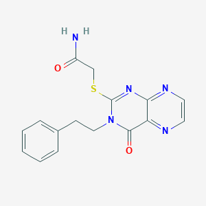 molecular formula C16H15N5O2S B14977293 2-{[4-Oxo-3-(2-phenylethyl)-3,4-dihydropteridin-2-yl]sulfanyl}acetamide 