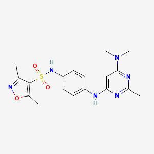 molecular formula C18H22N6O3S B14977307 N-(4-((6-(dimethylamino)-2-methylpyrimidin-4-yl)amino)phenyl)-3,5-dimethylisoxazole-4-sulfonamide 