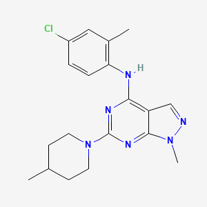 molecular formula C19H23ClN6 B14977317 N-(4-chloro-2-methylphenyl)-1-methyl-6-(4-methylpiperidin-1-yl)-1H-pyrazolo[3,4-d]pyrimidin-4-amine 