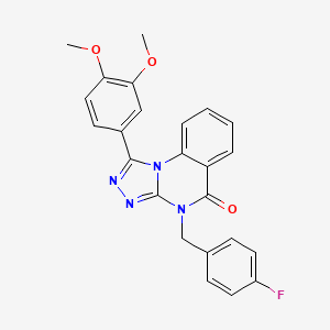 molecular formula C24H19FN4O3 B14977406 1-(3,4-dimethoxyphenyl)-4-(4-fluorobenzyl)[1,2,4]triazolo[4,3-a]quinazolin-5(4H)-one 