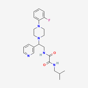 molecular formula C23H30FN5O2 B14977419 N1-(2-(4-(2-fluorophenyl)piperazin-1-yl)-2-(pyridin-3-yl)ethyl)-N2-isobutyloxalamide 