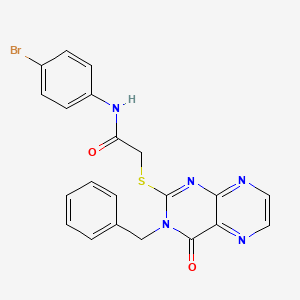 molecular formula C21H16BrN5O2S B14977437 2-[(3-benzyl-4-oxo-3,4-dihydropteridin-2-yl)sulfanyl]-N-(4-bromophenyl)acetamide 