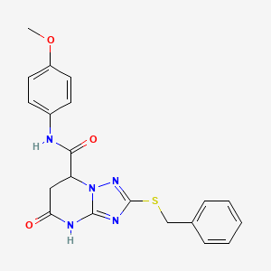 molecular formula C20H19N5O3S B14977471 2-(benzylsulfanyl)-N-(4-methoxyphenyl)-5-oxo-4,5,6,7-tetrahydro[1,2,4]triazolo[1,5-a]pyrimidine-7-carboxamide 