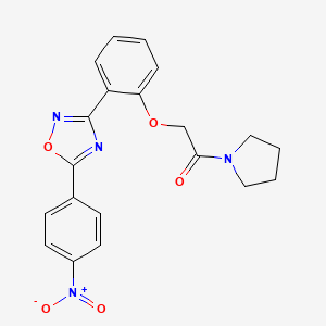 2-{2-[5-(4-Nitrophenyl)-1,2,4-oxadiazol-3-yl]phenoxy}-1-(pyrrolidin-1-yl)ethanone