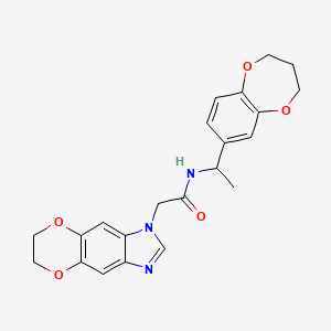 N-[1-(3,4-dihydro-2H-1,5-benzodioxepin-7-yl)ethyl]-2-(6,7-dihydro-1H-[1,4]dioxino[2,3-f]benzimidazol-1-yl)acetamide