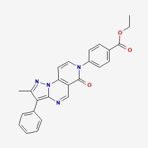 ethyl 4-(2-methyl-6-oxo-3-phenylpyrazolo[1,5-a]pyrido[3,4-e]pyrimidin-7(6H)-yl)benzoate