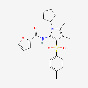 molecular formula C23H26N2O4S B14977531 N-{1-cyclopentyl-4,5-dimethyl-3-[(4-methylphenyl)sulfonyl]-1H-pyrrol-2-yl}furan-2-carboxamide 