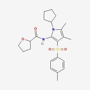 molecular formula C23H30N2O4S B14977543 N-{1-cyclopentyl-4,5-dimethyl-3-[(4-methylphenyl)sulfonyl]-1H-pyrrol-2-yl}tetrahydrofuran-2-carboxamide 