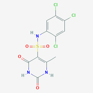 molecular formula C11H8Cl3N3O4S B14977550 2-hydroxy-4-methyl-6-oxo-N-(2,4,5-trichlorophenyl)-1,6-dihydropyrimidine-5-sulfonamide 