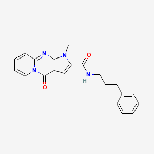 1,9-dimethyl-4-oxo-N-(3-phenylpropyl)-1,4-dihydropyrido[1,2-a]pyrrolo[2,3-d]pyrimidine-2-carboxamide