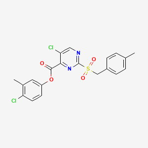 4-Chloro-3-methylphenyl 5-chloro-2-[(4-methylbenzyl)sulfonyl]pyrimidine-4-carboxylate