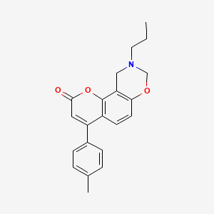 4-(4-methylphenyl)-9-propyl-9,10-dihydro-2H,8H-chromeno[8,7-e][1,3]oxazin-2-one