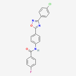 N-{4-[3-(4-chlorophenyl)-1,2,4-oxadiazol-5-yl]phenyl}-4-fluorobenzamide