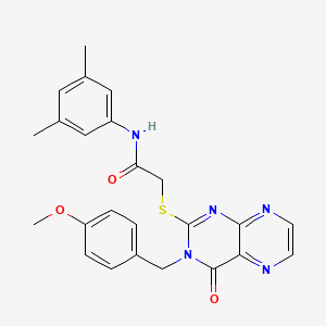 molecular formula C24H23N5O3S B14977624 N-(3,5-dimethylphenyl)-2-({3-[(4-methoxyphenyl)methyl]-4-oxo-3,4-dihydropteridin-2-yl}sulfanyl)acetamide 