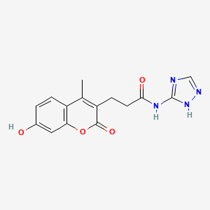 molecular formula C15H14N4O4 B14977657 3-(7-hydroxy-4-methyl-2-oxo-2H-chromen-3-yl)-N-(1H-1,2,4-triazol-3-yl)propanamide 