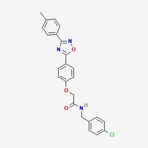 molecular formula C24H20ClN3O3 B14977692 N-(4-chlorobenzyl)-2-{4-[3-(4-methylphenyl)-1,2,4-oxadiazol-5-yl]phenoxy}acetamide 