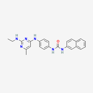 molecular formula C24H24N6O B14977702 1-(4-{[2-(Ethylamino)-6-methylpyrimidin-4-YL]amino}phenyl)-3-(naphthalen-2-YL)urea 