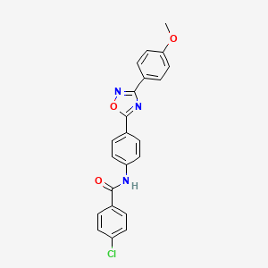 molecular formula C22H16ClN3O3 B14977705 4-chloro-N-{4-[3-(4-methoxyphenyl)-1,2,4-oxadiazol-5-yl]phenyl}benzamide 