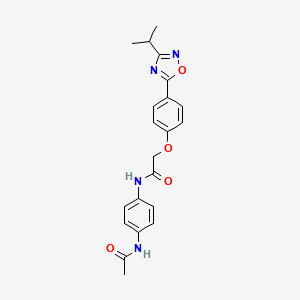 N-[4-(acetylamino)phenyl]-2-{4-[3-(propan-2-yl)-1,2,4-oxadiazol-5-yl]phenoxy}acetamide