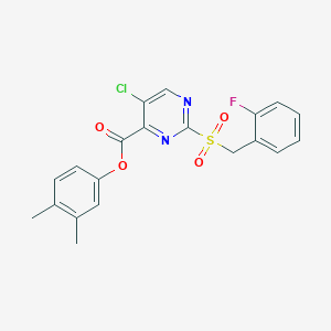 3,4-Dimethylphenyl 5-chloro-2-[(2-fluorobenzyl)sulfonyl]pyrimidine-4-carboxylate