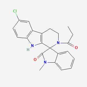 molecular formula C22H20ClN3O2 B14977777 6-chloro-1'-methyl-2-propanoyl-2,3,4,9-tetrahydrospiro[beta-carboline-1,3'-indol]-2'(1'H)-one 