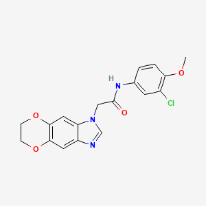 N-(3-chloro-4-methoxyphenyl)-2-(6,7-dihydro-1H-[1,4]dioxino[2,3-f]benzimidazol-1-yl)acetamide